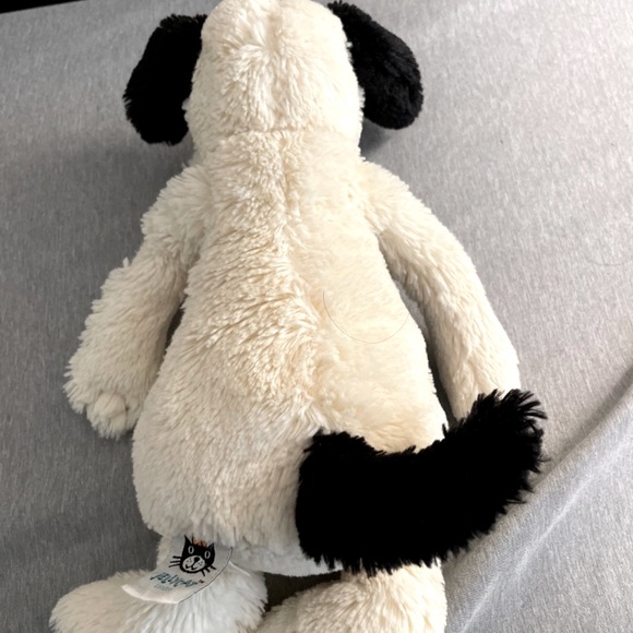 Jellycat Bashful Medium Black and Cream Puppy Dog Plushy Toy - Picture 3 of 6